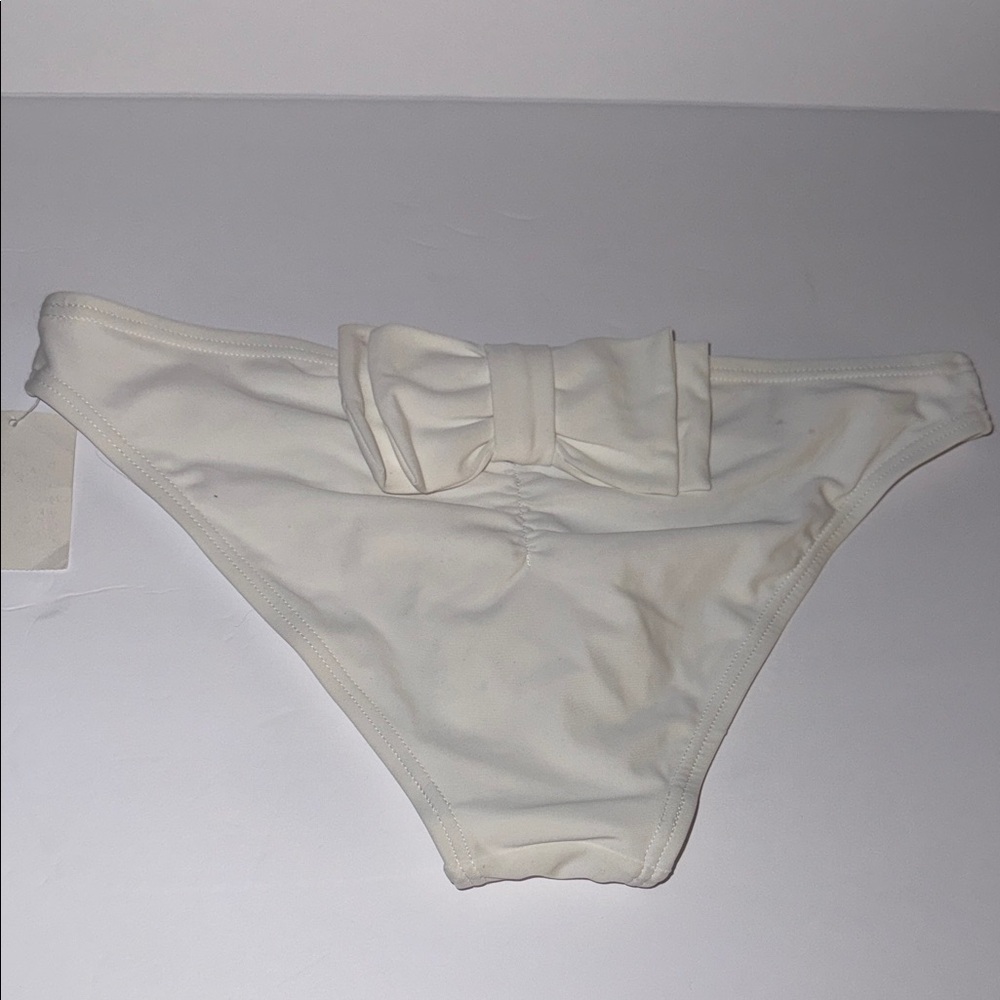 NWT BP White Swim Bikini Bottom with Bow and Ruching Detail Women’s Size M